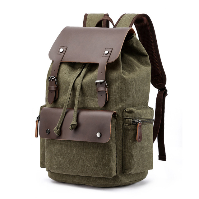 Wholesale Canvas Laptop Backpack Manufacturer | Custom Unisex Double Shoulder Student Bag | Louis Bags