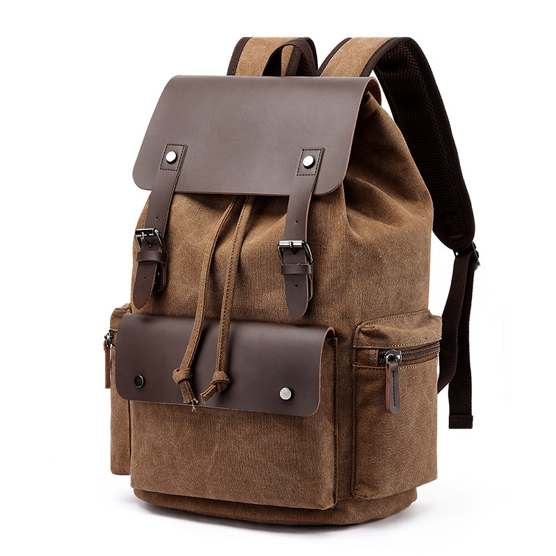 Wholesale Canvas Laptop Backpack Manufacturer | Custom Unisex Double Shoulder Student Bag | Louis Bags