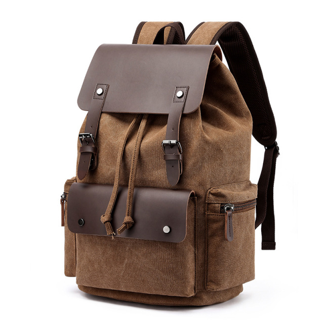 Wholesale Canvas Laptop Backpack Manufacturer | Custom Unisex Double Shoulder Student Bag | Louis Bags