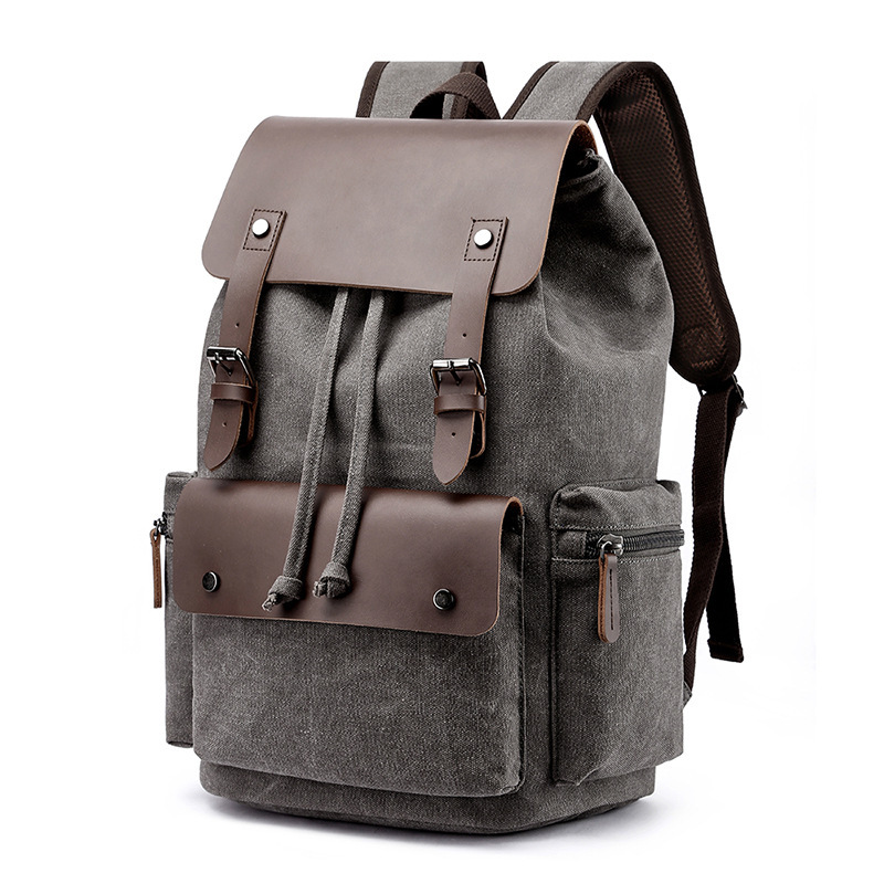 Wholesale Canvas Laptop Backpack Manufacturer | Custom Unisex Double Shoulder Student Bag | Louis Bags