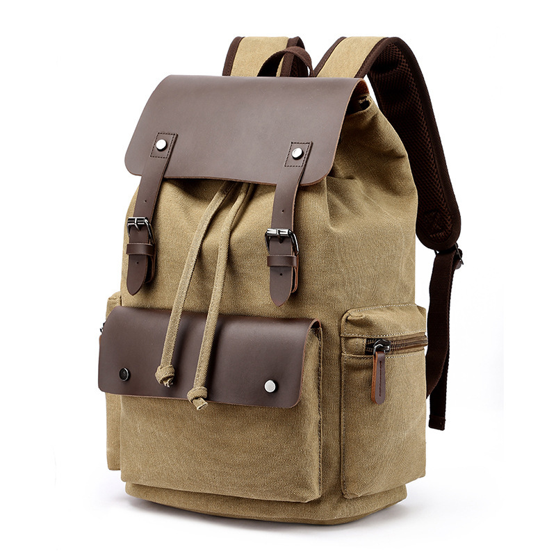 Wholesale Canvas Laptop Backpack Manufacturer | Custom Unisex Double Shoulder Student Bag | Louis Bags