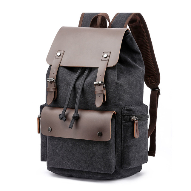 Wholesale Canvas Laptop Backpack Manufacturer | Custom Unisex Double Shoulder Student Bag | Louis Bags