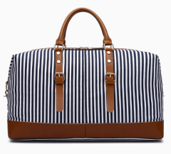 Wholesale Large Capacity Striped Travel Bag Manufacturer | Custom OEM Women's Weekender Duffel | Louis Bags