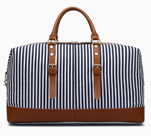 Wholesale Large Capacity Striped Travel Bag Manufacturer | Custom OEM Women's Weekender Duffel | Louis Bags