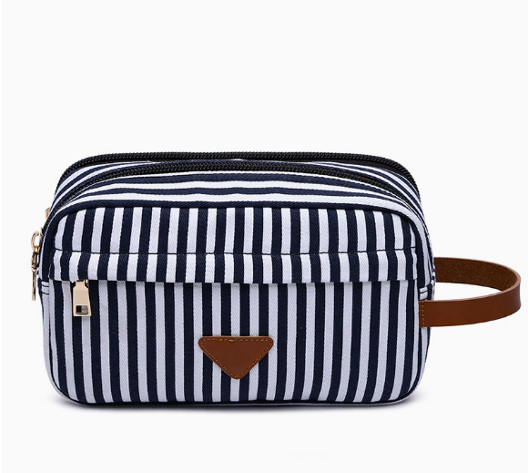 Wholesale Striped Canvas Makeup Bag Manufacturer | Custom OEM Cosmetic Pouch & Travel Organizer | Louis Bags