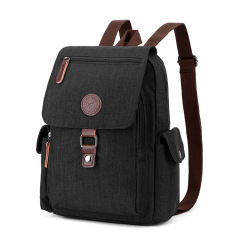 Wholesale Canvas USB Backpack Manufacturer | Custom Korean Style Student Bag with Charging Port | Louis Bags
