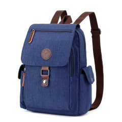 Wholesale Canvas USB Backpack Manufacturer | Custom Korean Style Student Bag with Charging Port | Louis Bags