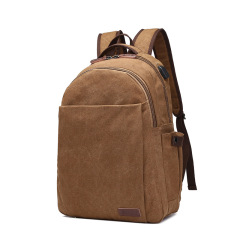 New canvas computer bag with USB charging backpack, fashionable Korean version, trendy high school student backpack
