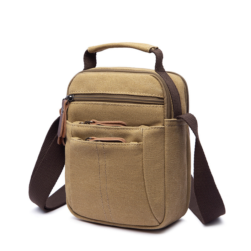 Wholesale Korean Style Men's Canvas Crossbody Bag Manufacturer | Custom Student Shoulder Bag | Louis Bags