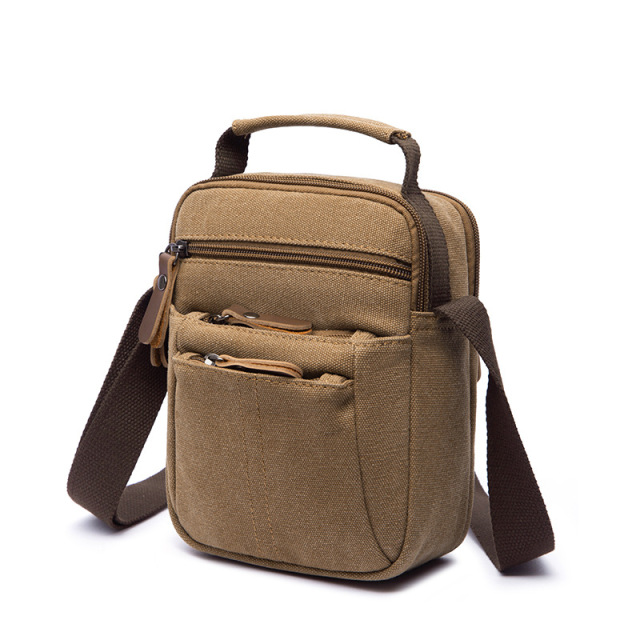 Wholesale Korean Style Men's Canvas Crossbody Bag Manufacturer | Custom Student Shoulder Bag | Louis Bags