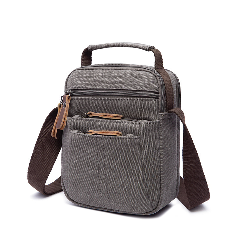 Wholesale Korean Style Men's Canvas Crossbody Bag Manufacturer | Custom Student Shoulder Bag | Louis Bags
