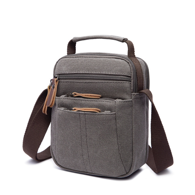 Wholesale Korean Style Men's Canvas Crossbody Bag Manufacturer | Custom Student Shoulder Bag | Louis Bags