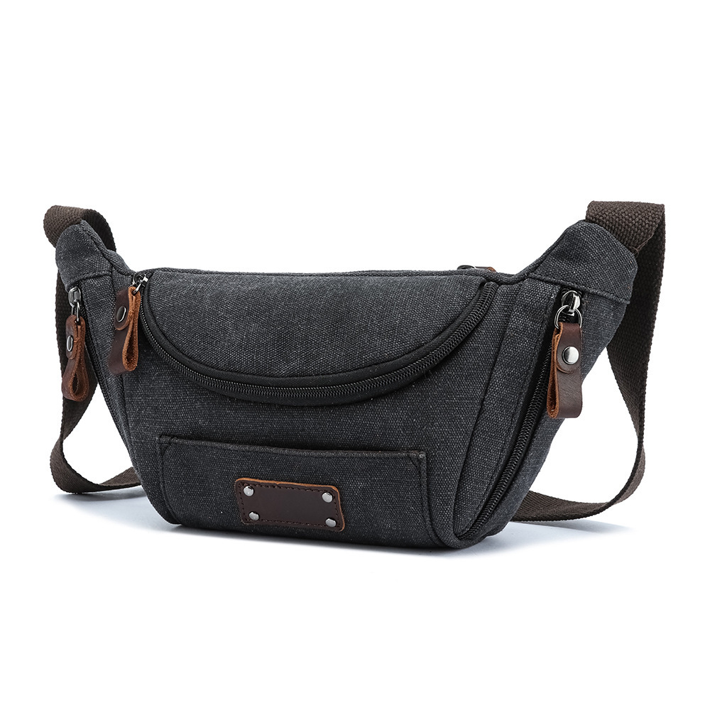 Wholesale Versatile Canvas Waist Bag Manufacturer | Custom Men's 3-in-1 Shoulder Crossbody Pack | Louis Bags