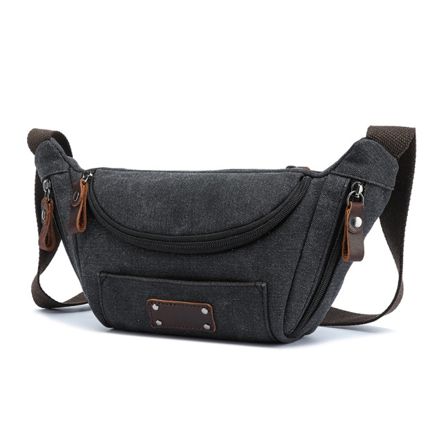 Wholesale Versatile Canvas Waist Bag Manufacturer | Custom Men's 3-in-1 Shoulder Crossbody Pack | Louis Bags