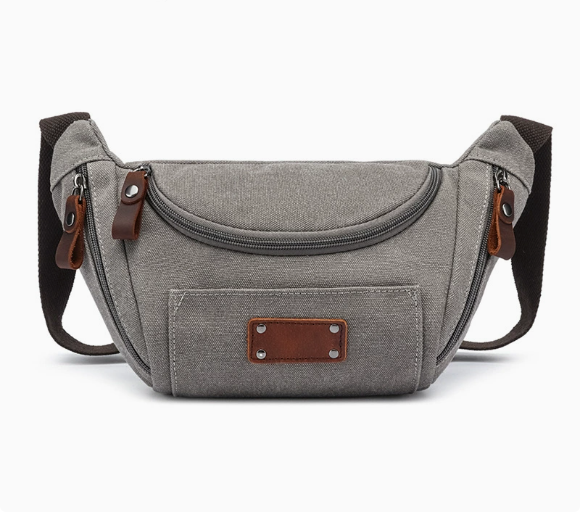 Wholesale Versatile Canvas Waist Bag Manufacturer | Custom Men's 3-in-1 Shoulder Crossbody Pack | Louis Bags