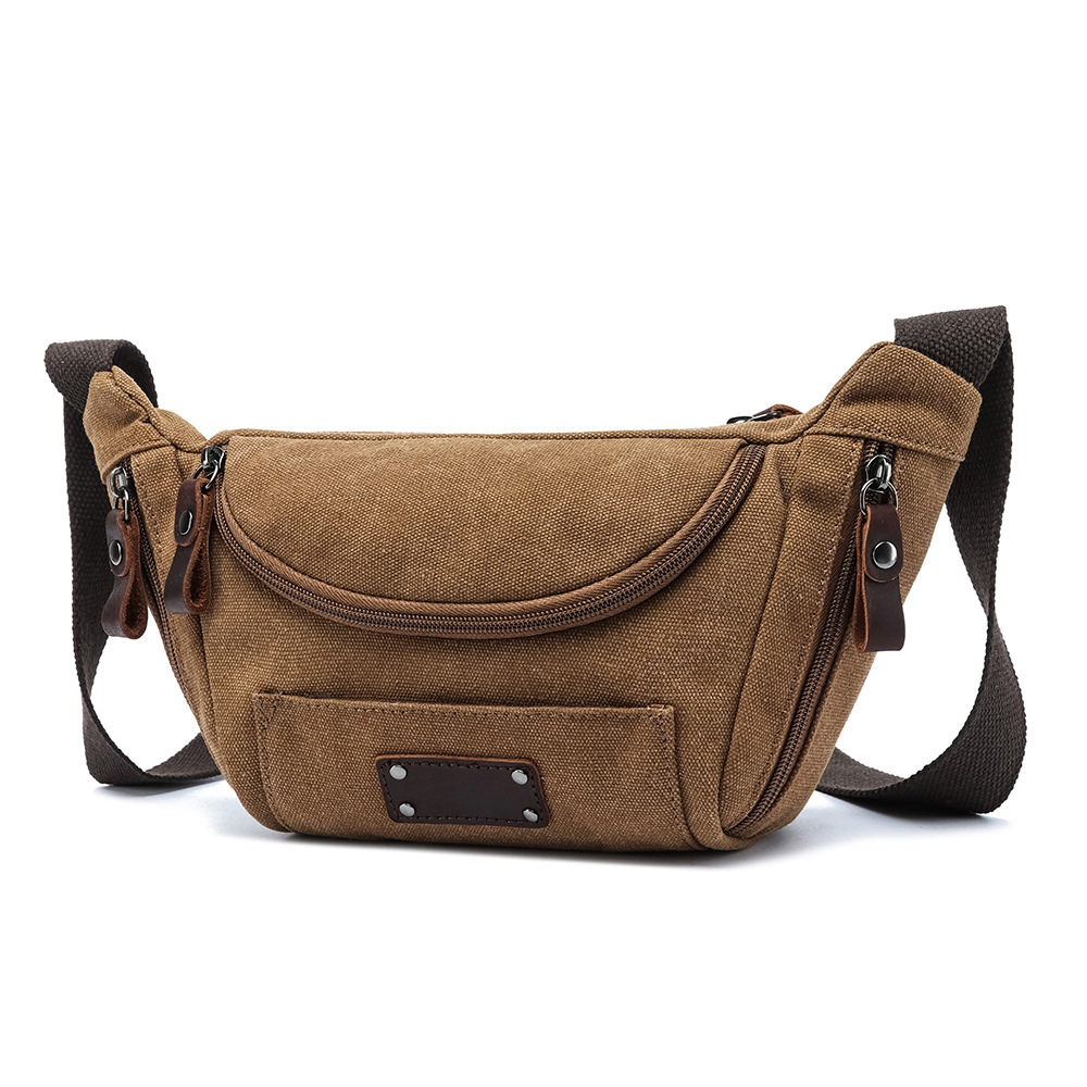 Wholesale Versatile Canvas Waist Bag Manufacturer | Custom Men's 3-in-1 Shoulder Crossbody Pack | Louis Bags