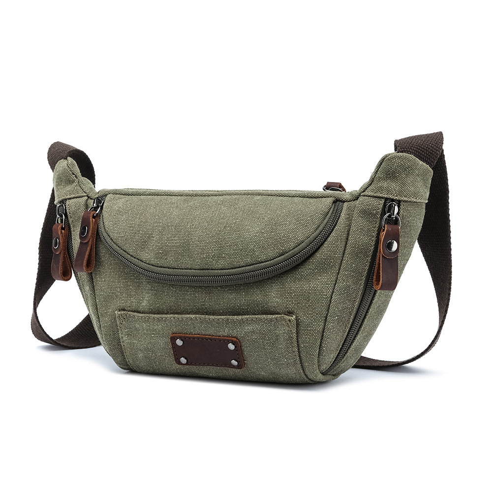 Wholesale Versatile Canvas Waist Bag Manufacturer | Custom Men's 3-in-1 Shoulder Crossbody Pack | Louis Bags