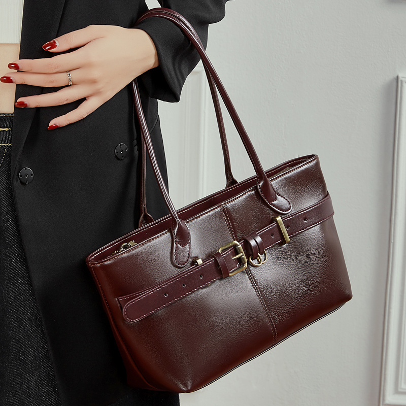 Women's Faux Leather Handbag 2026 Top Handle Shoulder Bag Niche Designer Buckle Purse Crossbody Tote Office Daily Casual  3259