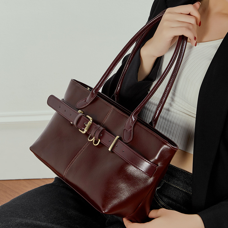 Women's Faux Leather Handbag 2026 Top Handle Shoulder Bag Niche Designer Buckle Purse Crossbody Tote Office Daily Casual  3259
