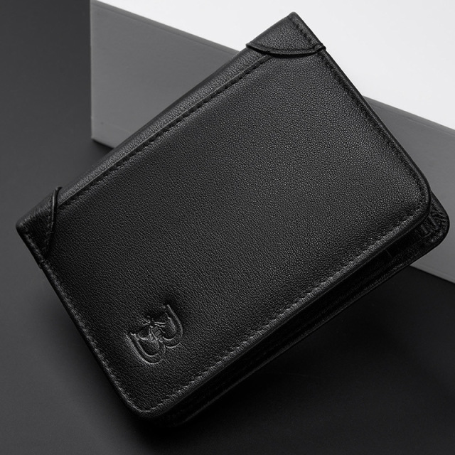 Wholesale Men's Genuine Leather Wallet Manufacturer | Custom Ultra-Thin Short Card Holder Top Layer Cowhide | Louis Bags