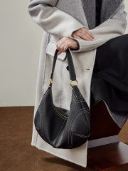 Wholesale Large Capacity Cowhide Underarm Bag Manufacturer | Custom Genuine Leather Dumpling Bag Handbag | Louis Bags