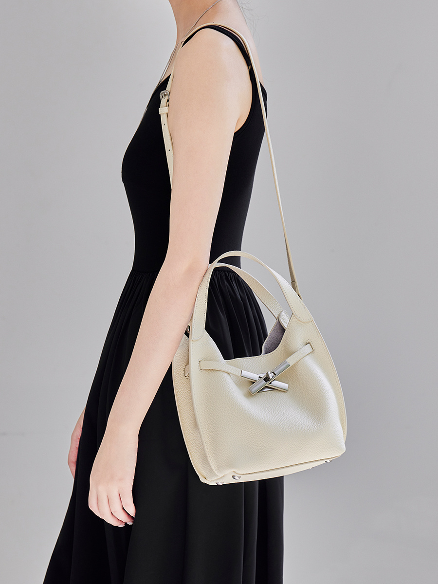 Wholesale TC Pattern Leather Bucket Bag Manufacturer | Custom Women's Shoulder Crossbody Handbag | Louis Bags