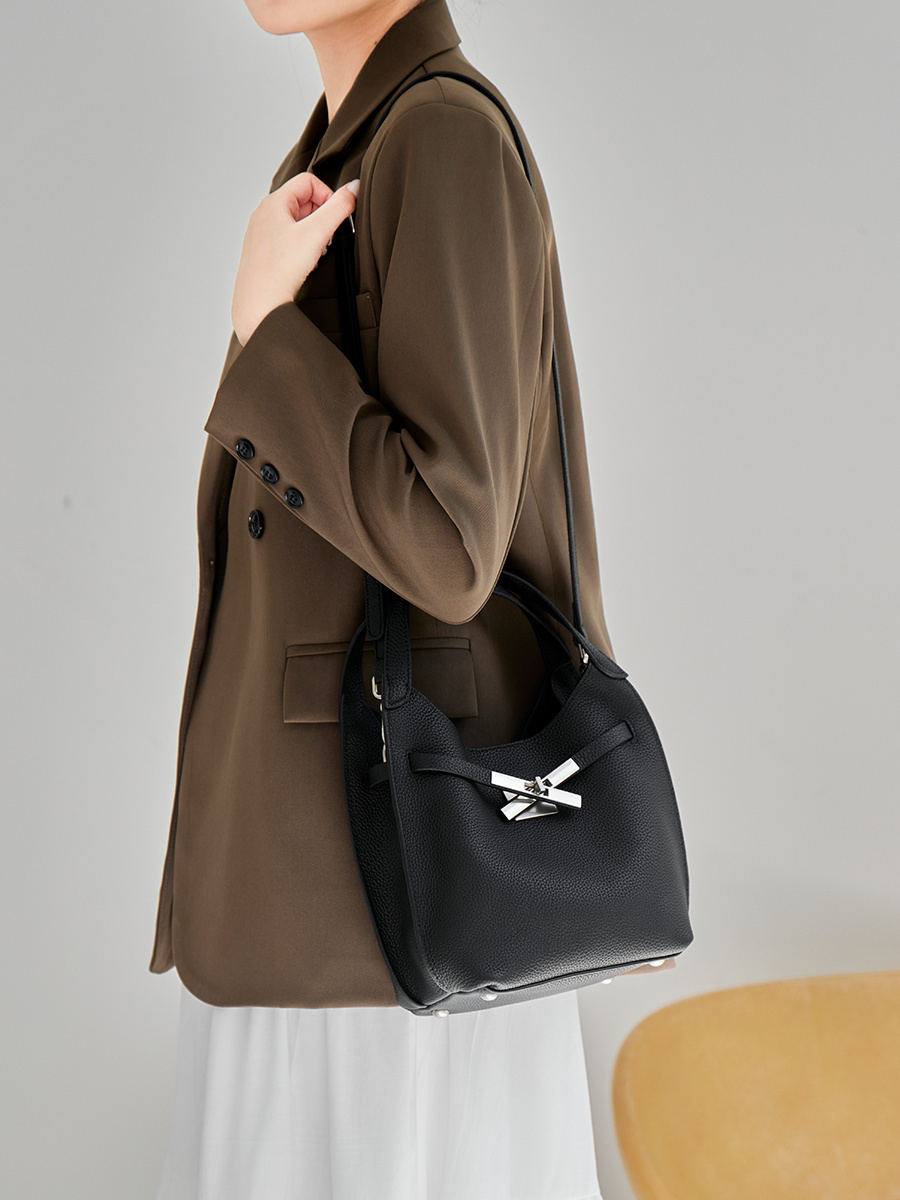Wholesale TC Pattern Leather Bucket Bag Manufacturer | Custom Women's Shoulder Crossbody Handbag | Louis Bags