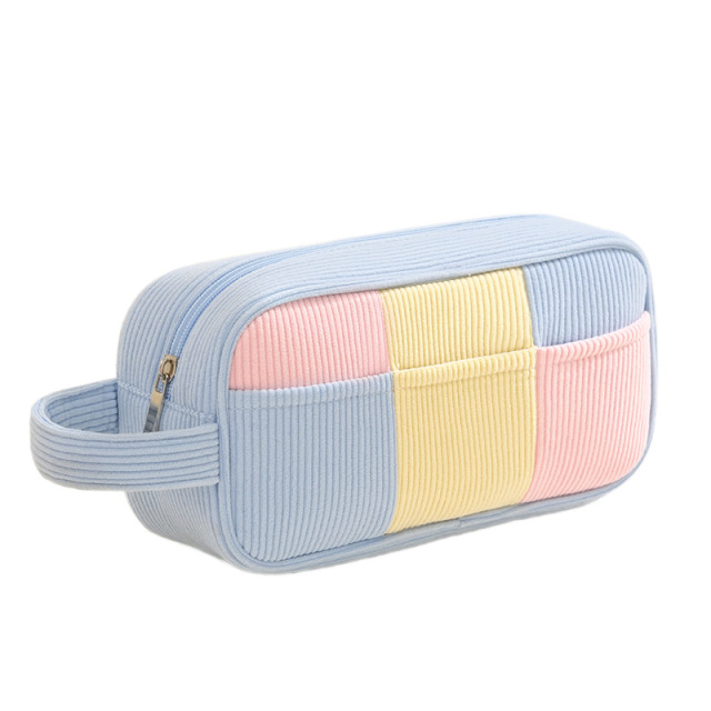 Wholesale Color Block Makeup Bag | Custom Large Capacity Cosmetic Storage Pouch | Louis Bags
