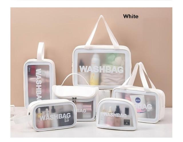 Wholesale Transparent Makeup Bag 6-Piece Set | Custom PVC Toiletry Pouch | Louis Bags