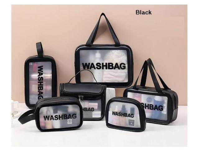 Wholesale Transparent Makeup Bag 6-Piece Set | Custom PVC Toiletry Pouch | Louis Bags