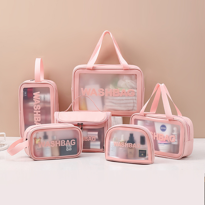 Wholesale Transparent Makeup Bag 6-Piece Set | Custom PVC Toiletry Pouch | Louis Bags