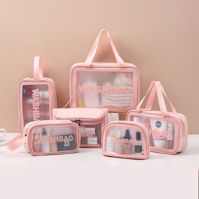 Wholesale Transparent Makeup Bag 6-Piece Set | Custom PVC Toiletry Pouch | Louis Bags