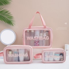 Wholesale PU Frosted Transparent Toiletry Bag | Custom Waterproof Travel Cosmetic Pouch | Louis Bags