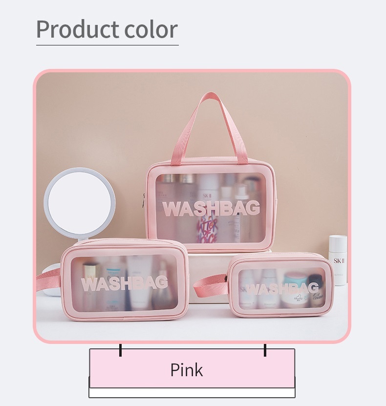 Wholesale PU Frosted Transparent Toiletry Bag | Custom Waterproof Travel Cosmetic Pouch | Louis Bags