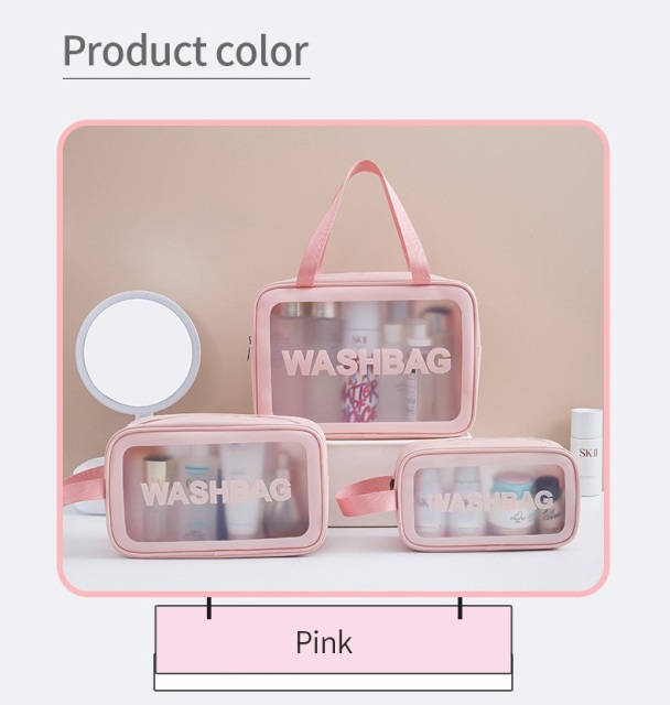Wholesale PU Frosted Transparent Toiletry Bag | Custom Waterproof Travel Cosmetic Pouch | Louis Bags