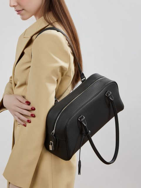Wholesale Bowling Boston Bag | Top Layer Cowhide Long Handle Shoulder Bag | Louis Bags