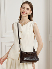 Wholesale Underarm Tote Bag | Genuine Oil Wax Leather Shoulder Handbag | Louis Bags