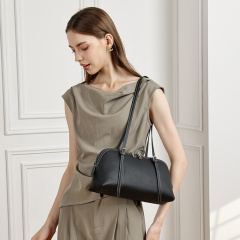 Wholesale Bowling Boston Bag | Genuine Leather Tote Shoulder Handbag for Commute | Louis Bags
