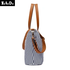 Wholesale Striped Canvas Beach Bag Manufacturer | Custom Women's Handbag Tote for Casual Summer | Louis Bags