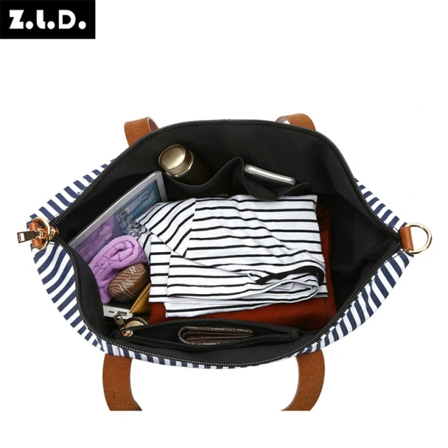Wholesale Striped Canvas Beach Bag Manufacturer | Custom Women's Handbag Tote for Casual Summer | Louis Bags