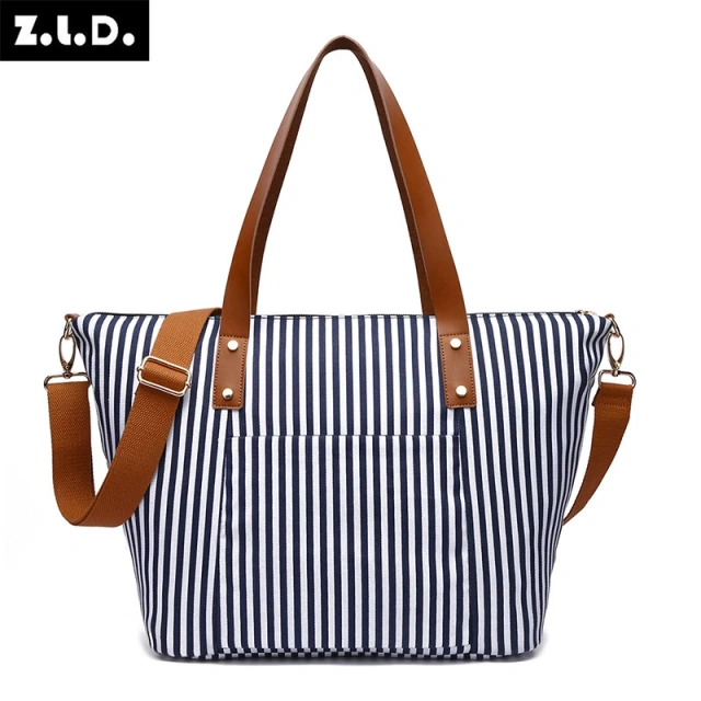 Wholesale Striped Canvas Beach Bag Manufacturer | Custom Women's Handbag Tote for Casual Summer | Louis Bags