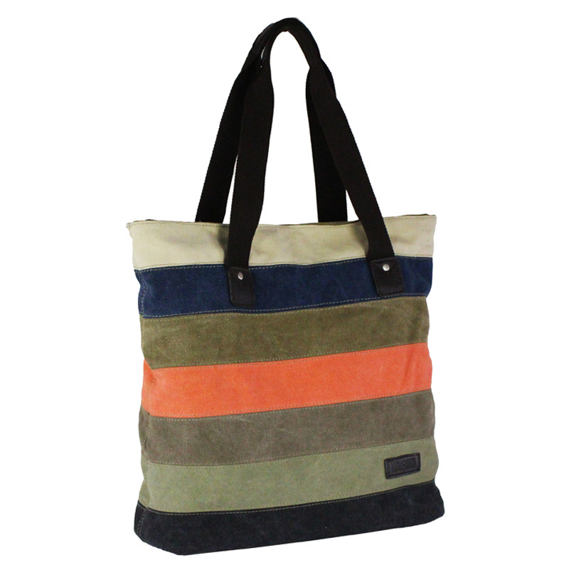 Wholesale Rainbow Stripe Canvas Tote Bag | Casual Shoulder Handbag for Women | Louis Bags