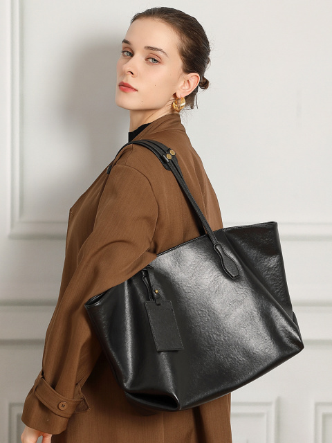 Wholesale Vegetable Tanned Leather Tote Bag | Large Capacity Commuter Handbag | Louis Bags