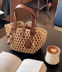 Wholesale Raffia & Oil Wax Leather Handbag | Fashion Tote for Women | Louis Bags