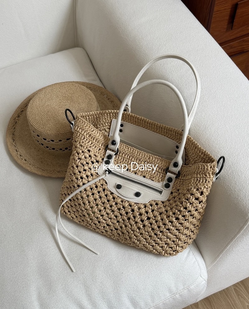 Wholesale Raffia & Oil Wax Leather Handbag | Fashion Tote for Women | Louis Bags