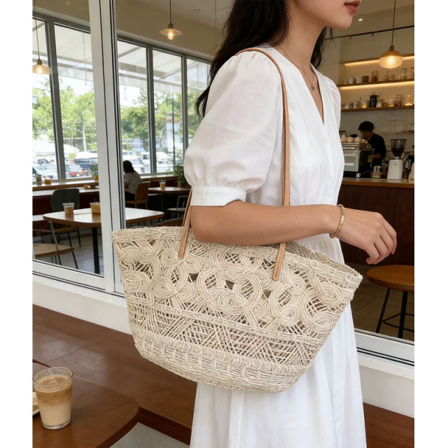 Wholesale French Hollow Woven Tote | Large Capacity Summer Beach Bag for Women | Louis Bags