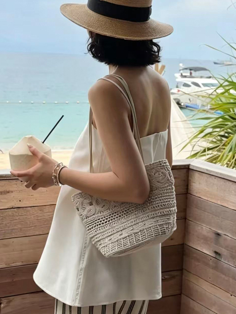 Wholesale Crochet Hollow Tote Bag | Relaxed Beach Shoulder Bag for Summer | Louis Bags
