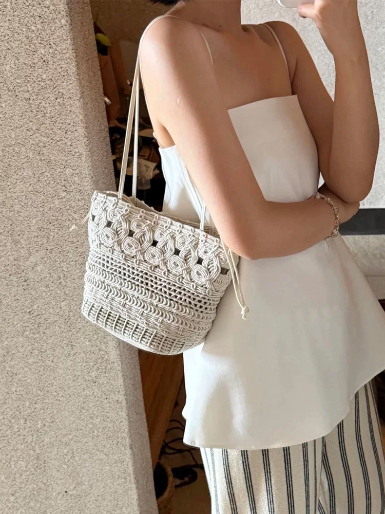Wholesale Crochet Hollow Tote Bag | Relaxed Beach Shoulder Bag for Summer | Louis Bags
