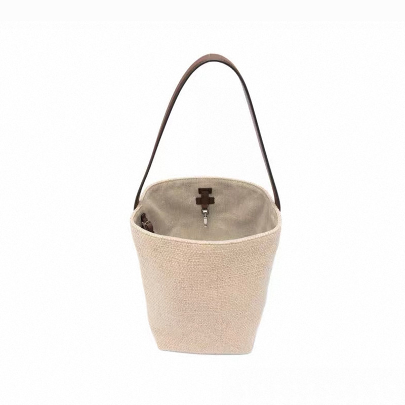 Handmade Wax Rope Woven Tote Bag 2026 New Korean Style Hollow Breathable Casual Basket Shoulder Bag OEM