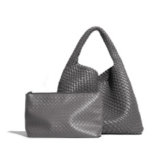 Custom Woven Shoulder Bag Set Women Fashion Casual Soft Texture Handbag with Detachable Pouch ODM